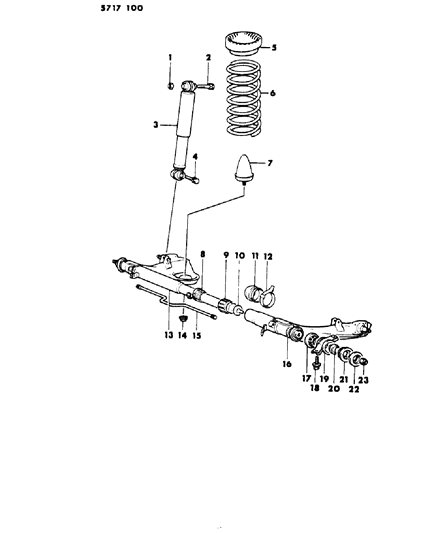 1986 Dodge Colt Shock Absorber, Rear Diagram for MB515097