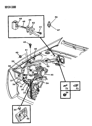 1990 Dodge Daytona Plumbing - A/C & Heater Diagram 1 - Thumbnail
