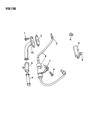 1989 Chrysler LeBaron GTC Oil Lines Diagram 1 - Thumbnail