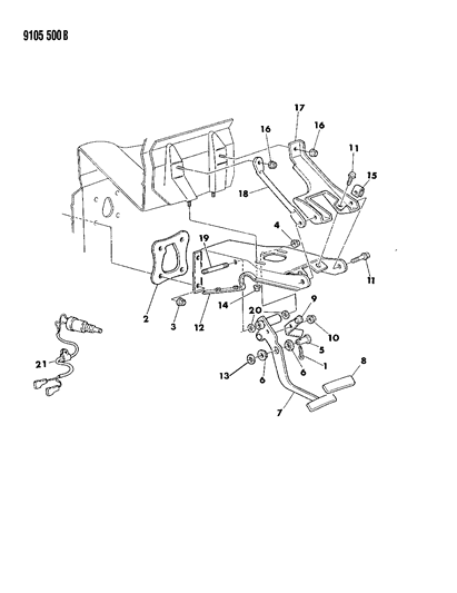 1989 Chrysler TC Maserati Brake Pedal Diagram