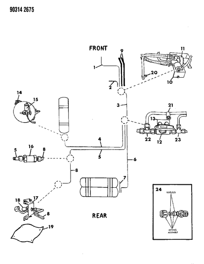 1991 Dodge Ram Wagon Connector, Nut And Ferrule Package Diagram for 4723673