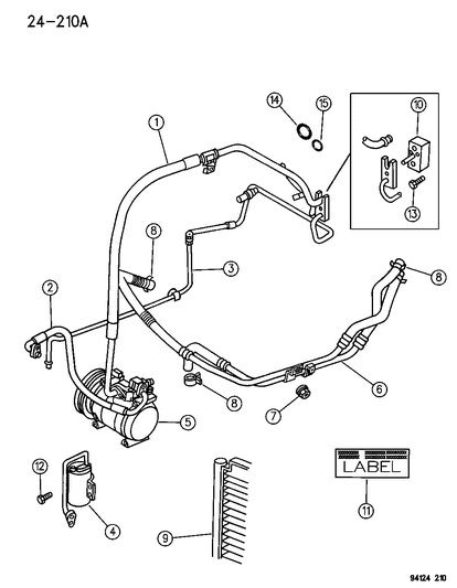 1996 Dodge Caravan Plumbing - Heater & A/C Diagram 1 - Thumbnail