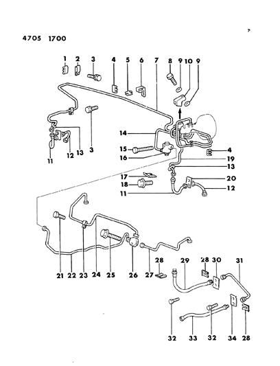1984 Dodge Conquest Lines & Hoses, Brake Diagram 2 - Thumbnail
