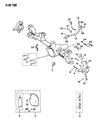 1986 Jeep Comanche Housing - Front Axle Diagram 2 - Thumbnail