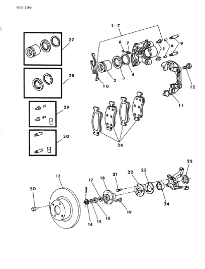 1984 Dodge Aries Brakes, Front Diagram 2 - Thumbnail