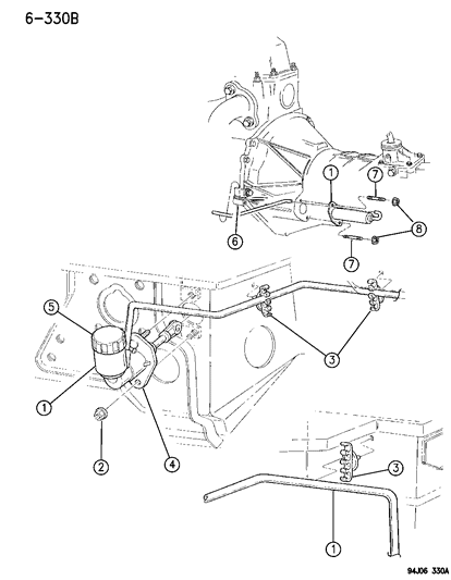 1994 Jeep Cherokee Control, Clutch Diagram 2 - Thumbnail