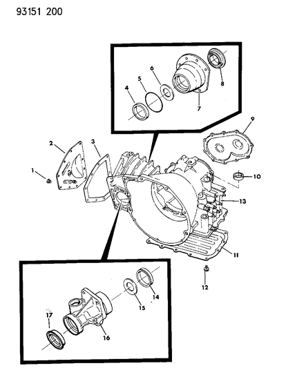 1993 Chrysler LeBaron GTC Case, Extension And Retainer Diagram