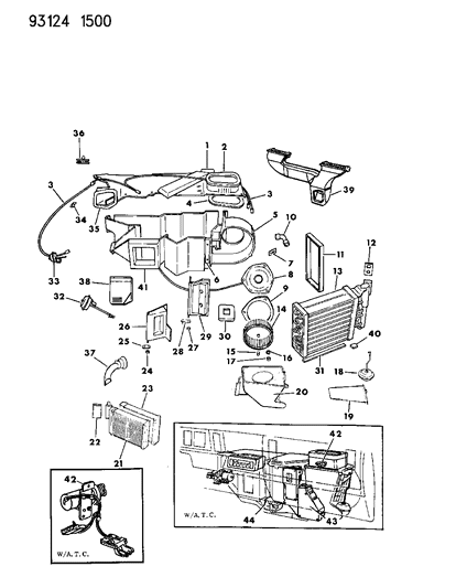 1993 Dodge Shadow Motor, A/C. Blower (Use Insulator 4419526) Diagram for R5264068