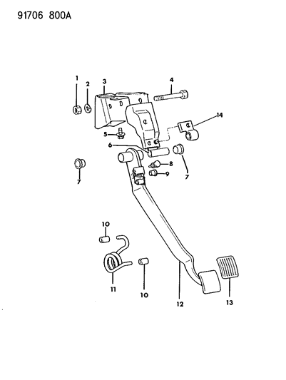 1991 Dodge Ram 50 Clutch Pedal Diagram 2 - Thumbnail
