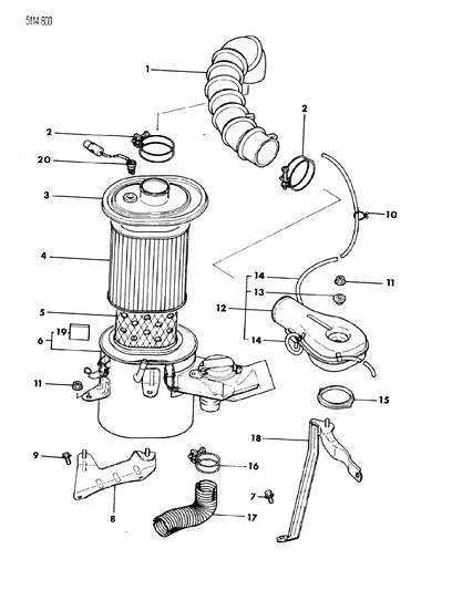 1985 Chrysler Executive Limousine Air Cleaner Diagram 5 - Thumbnail