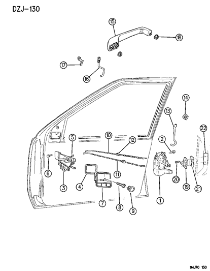 1996 Jeep Grand Cherokee Latch, Door Diagram for 4798914