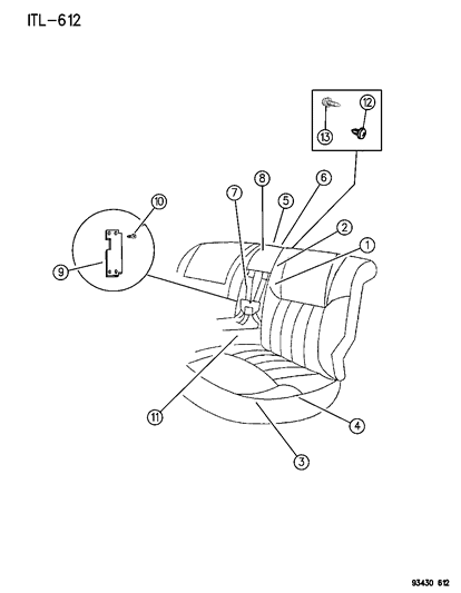 1996 Dodge Intrepid Rear Seat Diagram 3 - Thumbnail