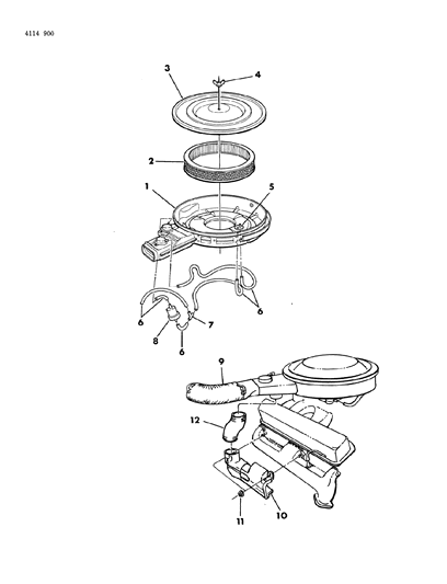 1984 Chrysler New Yorker Air Cleaner Diagram 7 - Thumbnail