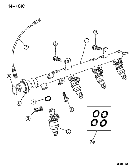 1996 Chrysler Sebring Coupe Fuel Rail Diagram 2 - Thumbnail