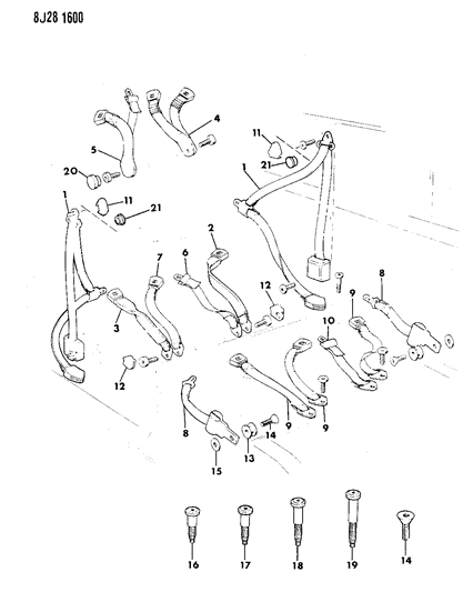 1988 Jeep J20 Plug, Button Diagram for 5AB22JY6