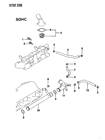 1991 Dodge Stealth Water Pipes Diagram 2 - Thumbnail