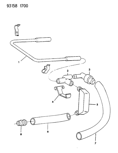1993 Dodge Daytona Crankcase Ventilation Diagram 1 - Thumbnail