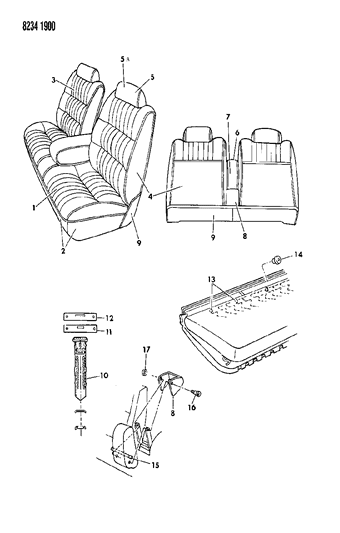 1988 Dodge Aries Front Seat Diagram 1 - Thumbnail