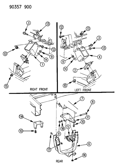 1992 Dodge Ram Wagon Engine Mounting Diagram 2 - Thumbnail
