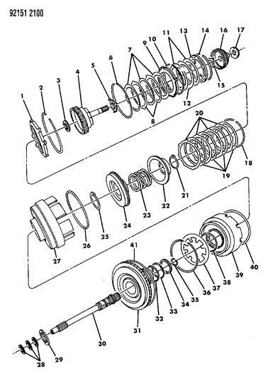 1992 Chrysler LeBaron GTC Clutch, Input Shaft Diagram