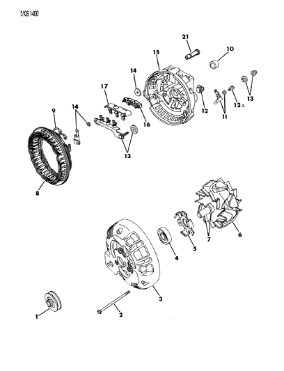 1985 Chrysler Executive Limousine Alternator Diagram 1 - Thumbnail