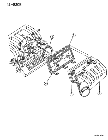 1996 Dodge Ram 2500 Gasket Air Cleaner To Throttle Body Diagram for 53030867