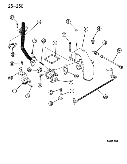 1994 Dodge Ram 3500 Air Intake Temperature Sensor Diagram for 4638643