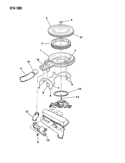 1988 Chrysler LeBaron Base Air Cleaner Diagram 2 - Thumbnail