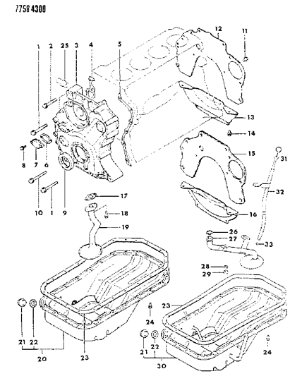 1987 Dodge Colt Tube, Oil Indicator W/F Engine Diagram for MD073302
