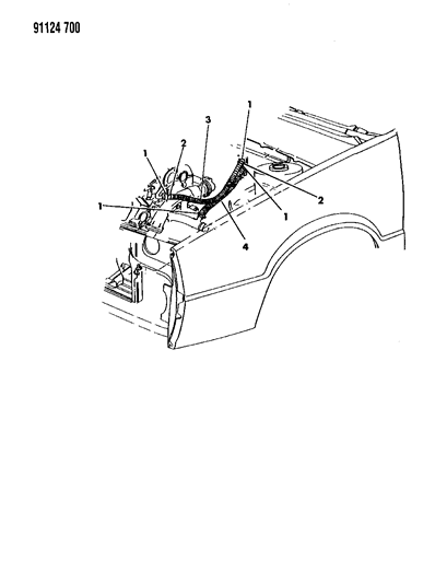1991 Dodge Daytona Plumbing - Heater Diagram 2 - Thumbnail