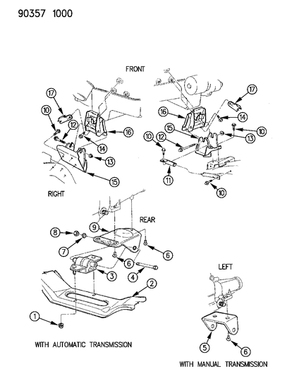 1993 Dodge Dakota Engine Mounting Diagram 5 - Thumbnail