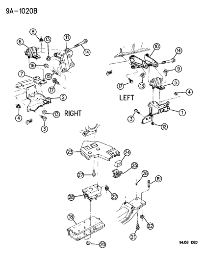 1995 Jeep Cherokee Mount Bracket Diagram for 52059031