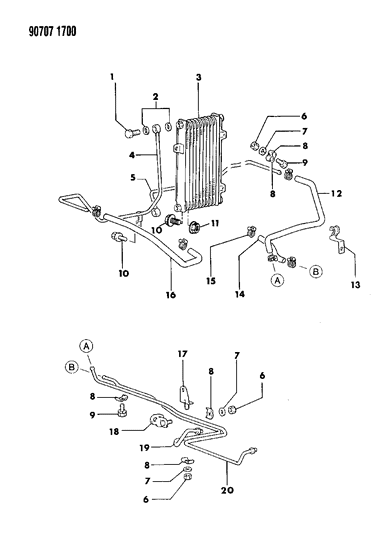 1990 Dodge Ram 50 Oil Cooler Lines Diagram 2 - Thumbnail