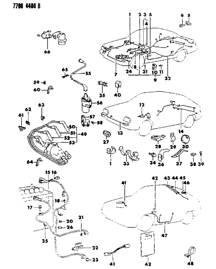 1988 Dodge Colt Vacuum Pump Bolt Diagram for MB409437
