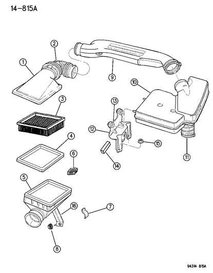 1996 Dodge Dakota Air Cleaner Diagram 1 - Thumbnail
