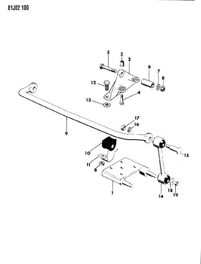 1984 Jeep Wrangler Link Assembly Diagram for J5364121