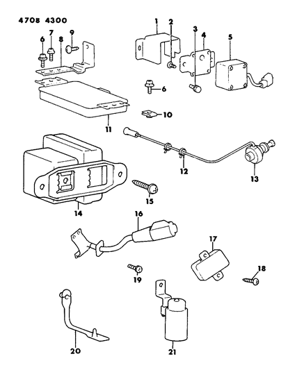 1984 Chrysler Conquest Horn - Relay - Flasher - Timer Diagram 2 - Thumbnail