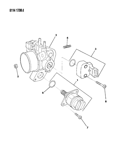 1988 Chrysler New Yorker Base Model Throttle Body Diagram 2 - Thumbnail