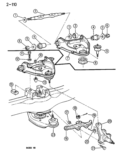 1995 Dodge Ram Wagon Insulator Nut, Front Diagram for 4117796
