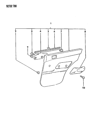 1992 Dodge Colt Door Trim Panel & Armrest Diagram 2 - Thumbnail