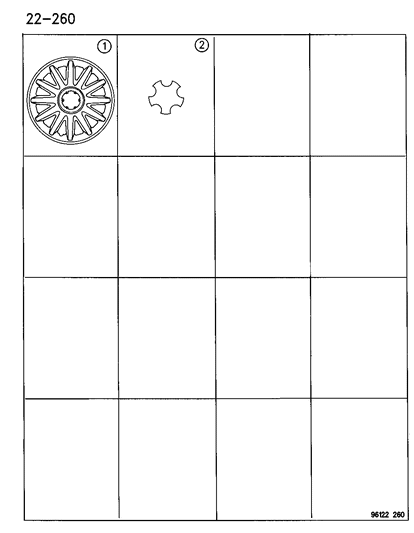 1996 Chrysler Sebring Wheel Cover Diagram for 4626797