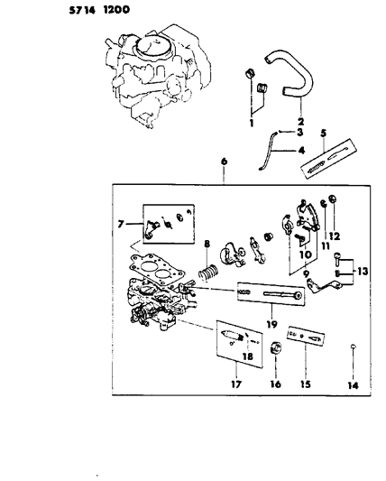 1985 Dodge Colt Carburetor Throttle Parts Diagram 1 - Thumbnail