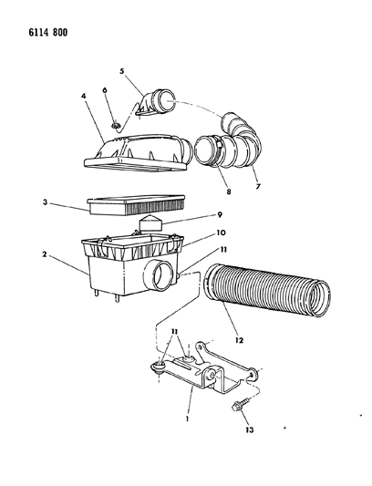 1986 Chrysler LeBaron Base Air Cleaner Diagram 1 - Thumbnail