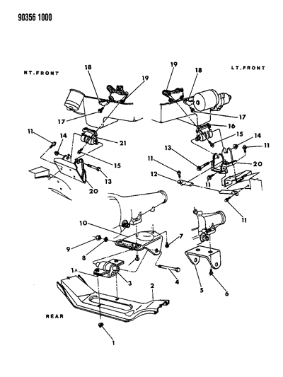 1990 Dodge Dakota Engine Mounting Diagram 2 - Thumbnail