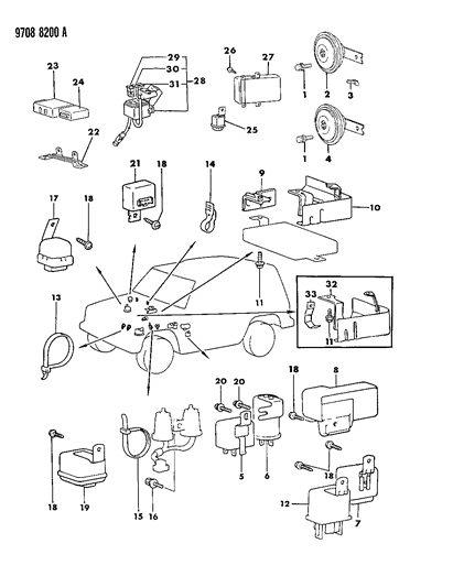 1989 Dodge Raider Band, Cable , (55) Diagram for MS470404