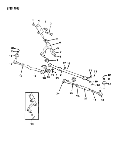 1989 Dodge Ram 50 Linkage, Steering Diagram 2 - Thumbnail