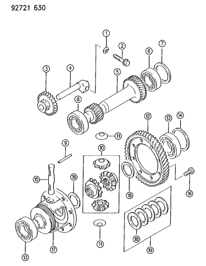 1994 Dodge Colt Gears & Output Shaft Diagram 2 - Thumbnail
