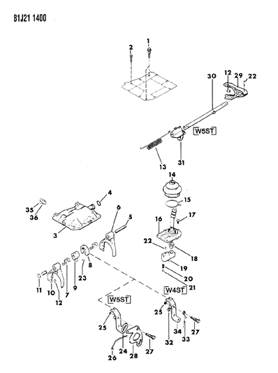 1986 Jeep Comanche Shift Forks, Rails And Shafts Diagram 10 - Thumbnail