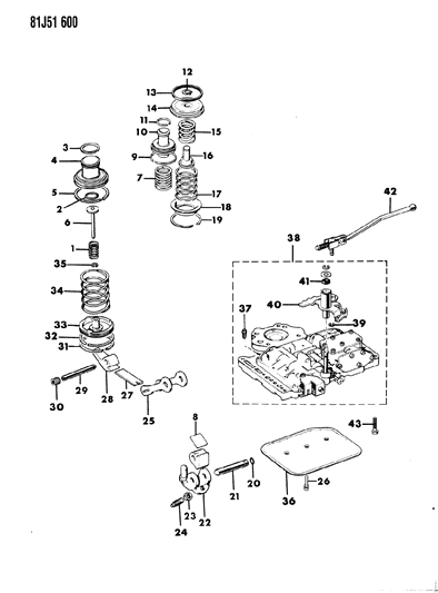 1984 Jeep Wagoneer Snap Ring, Reverse Servo Diagram for J8126968