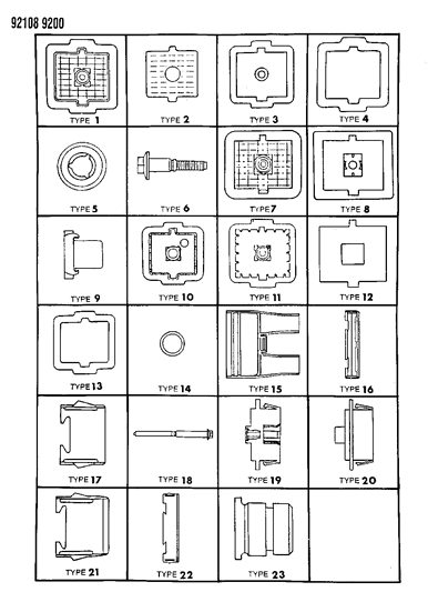 1992 Chrysler LeBaron GTC Bulkhead Connectors & Components Diagram